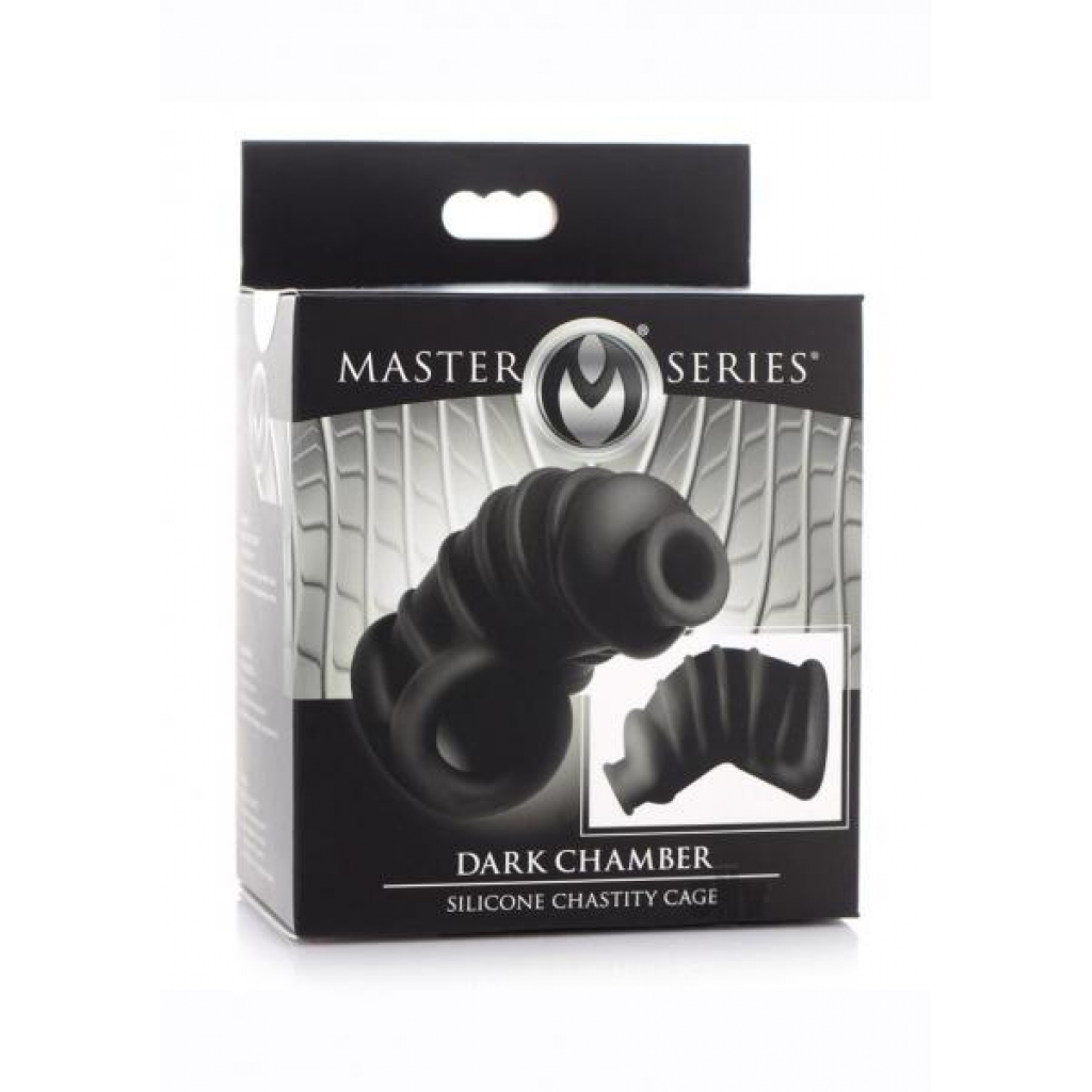 Ms Dark Chamber Silicone Chastity Cage - Black