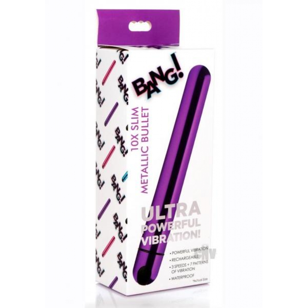 Bang 10x Slim Metallic Bullet Vibrator - Purple