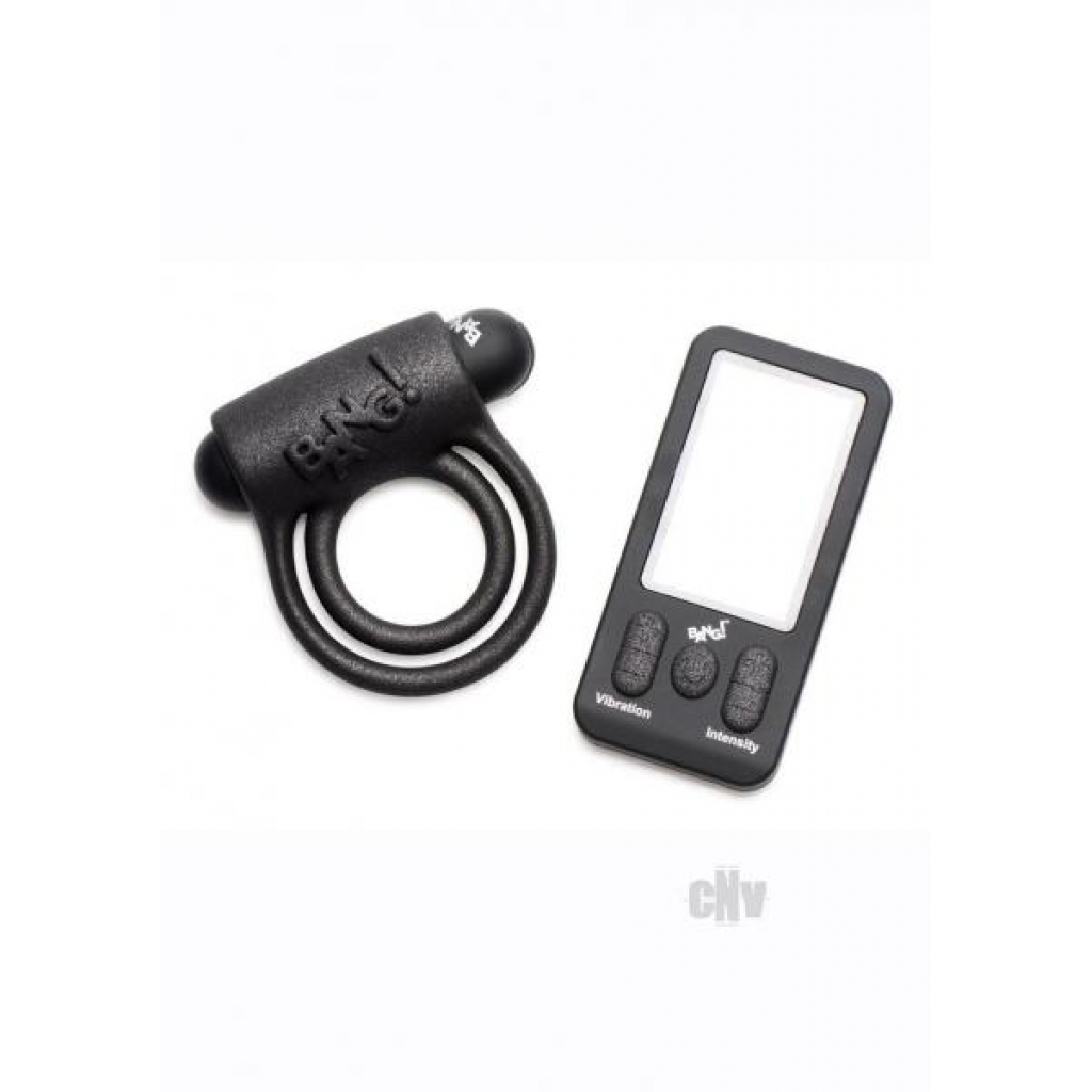 Bang! 25x Silicone Cockring with Remote - Black Vibrating Pleasure