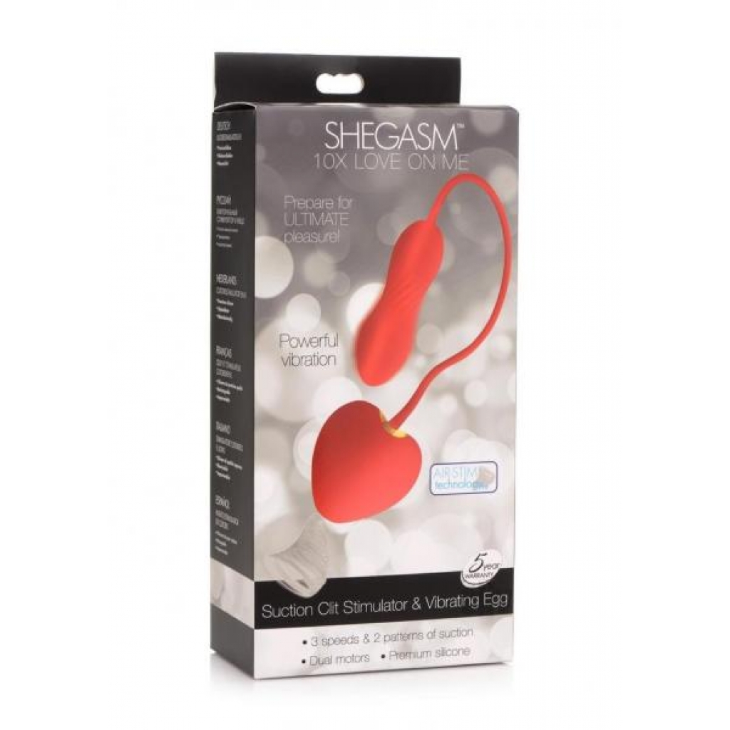 Shegasm Love On Me Clitoral Stimulator - Red