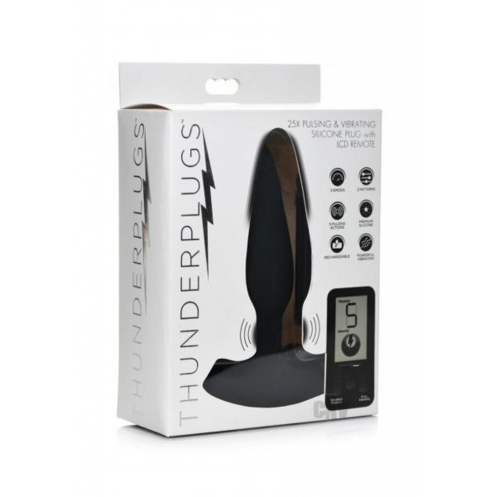 Thunder Vibe Plug - Pulsing Vibe with Remote Control - Black