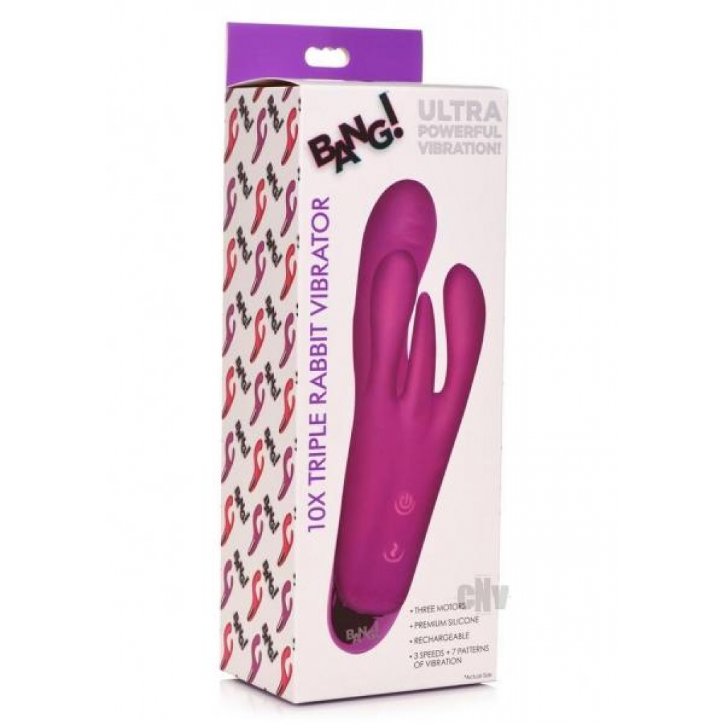 Supercharged Pleasure: Bang Triple Rabbit Vibrator - Purple