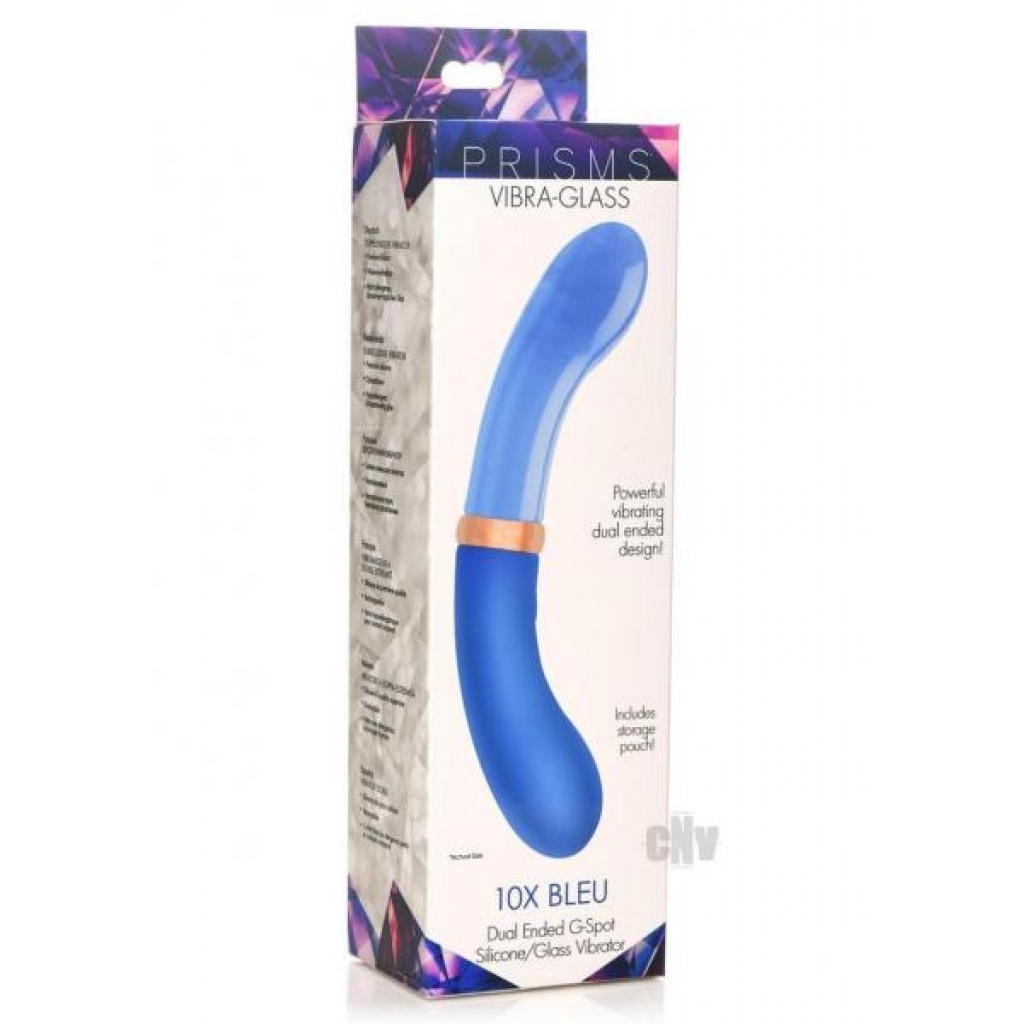 Prisms Vibra Glass Dual End G-Spot Vibrator - Blue