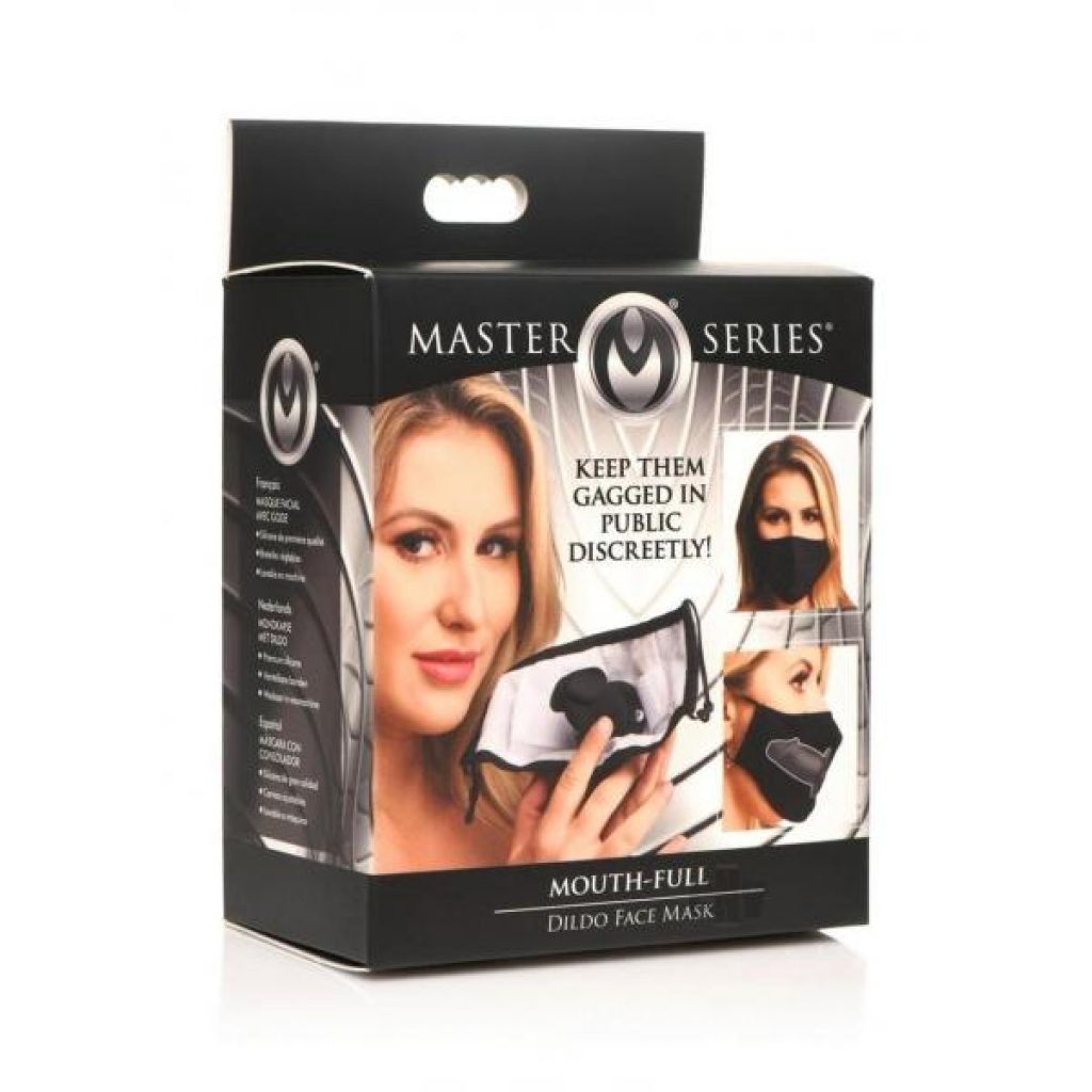 Ms Mouth Full Dildo Gag Face Mask - Black