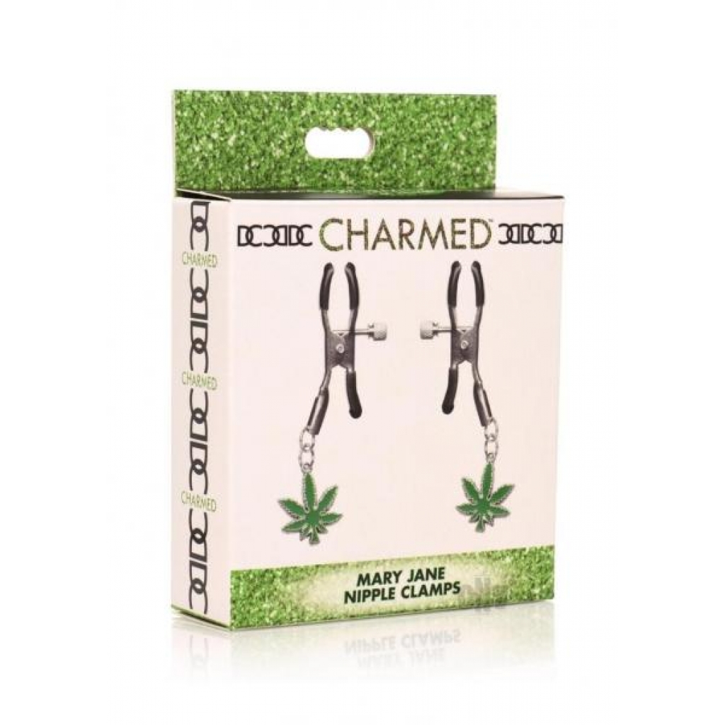 Charmed Mary Jane Nipple Clamps - Green Silver