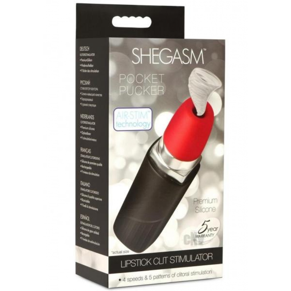 Shegasm Pocket Pucker - Discreet Red Lipstick Toy