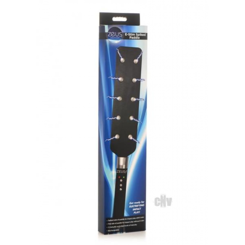 Zeus E-Stim Spiked Paddle in Black