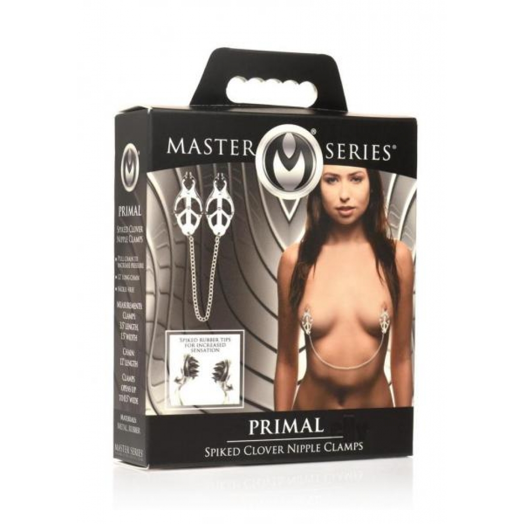 Ms Primal Spiked Clover Nipple Clamps - Silver