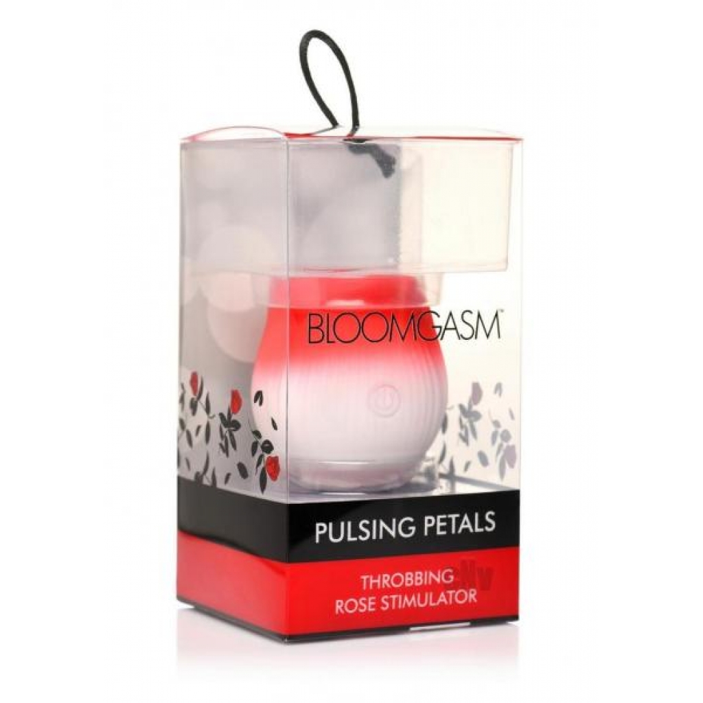 Bloomgasm Pulsing Petals Rose Stimulator - Red/White