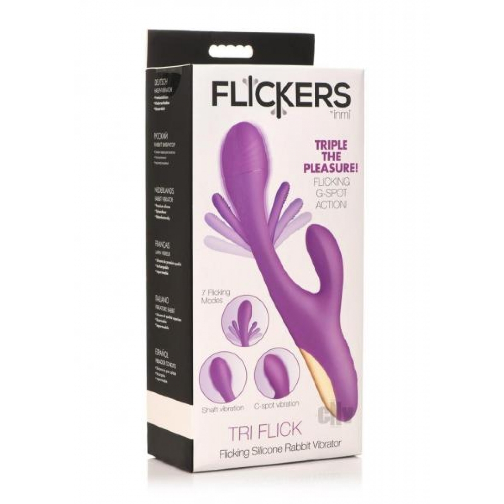 Inmi Tri Flick Rabbit Vibrator - Purple