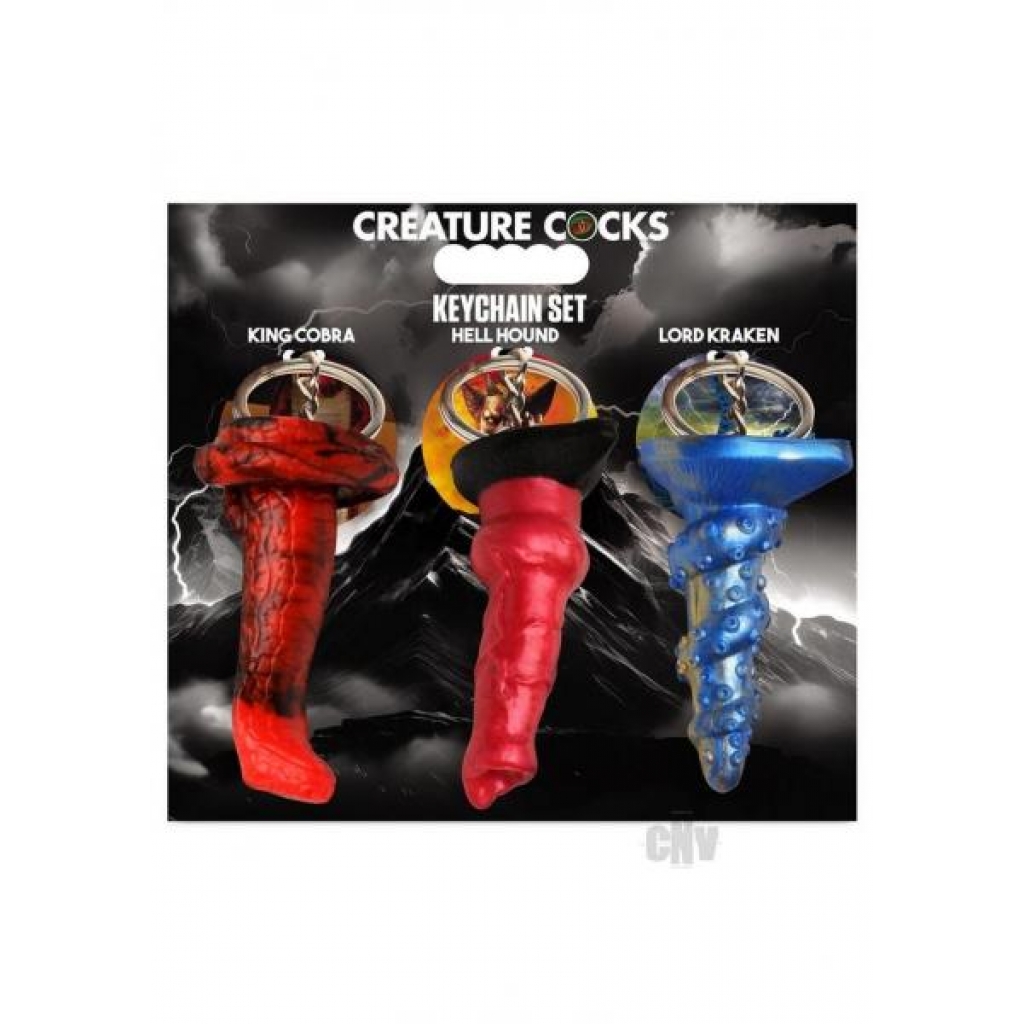 Creature Cock King Hound Keychain Set