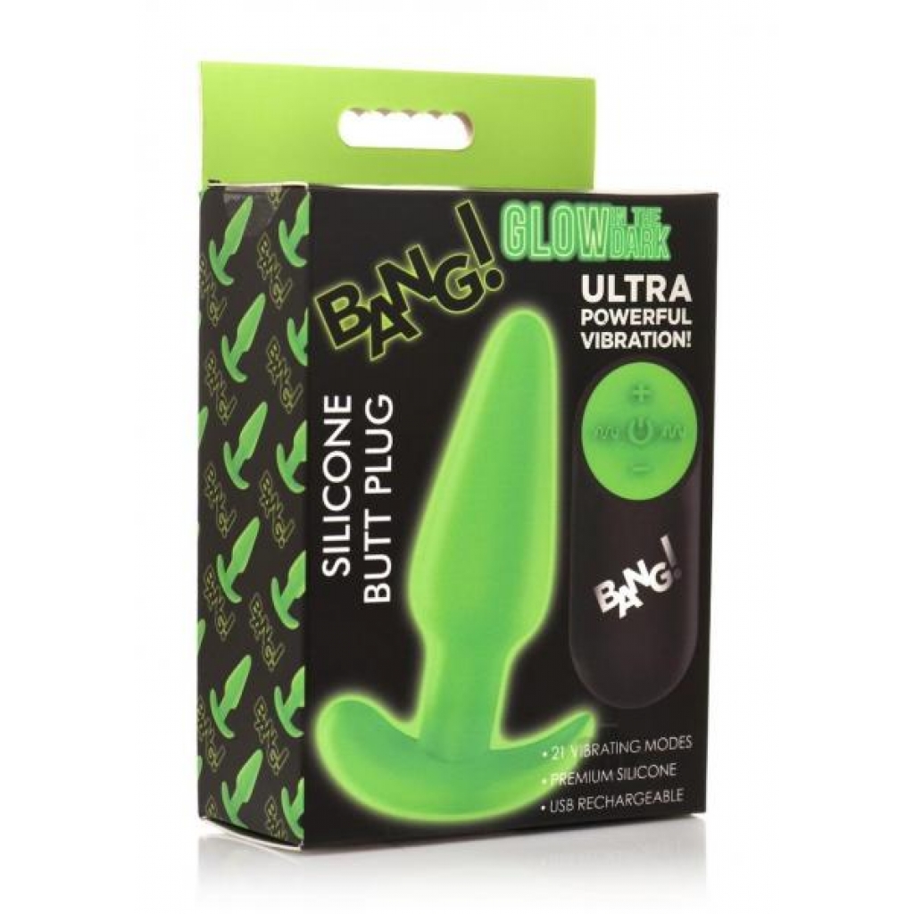 Bang 21x Gitd Remote-Controlled Butt Plug - Green