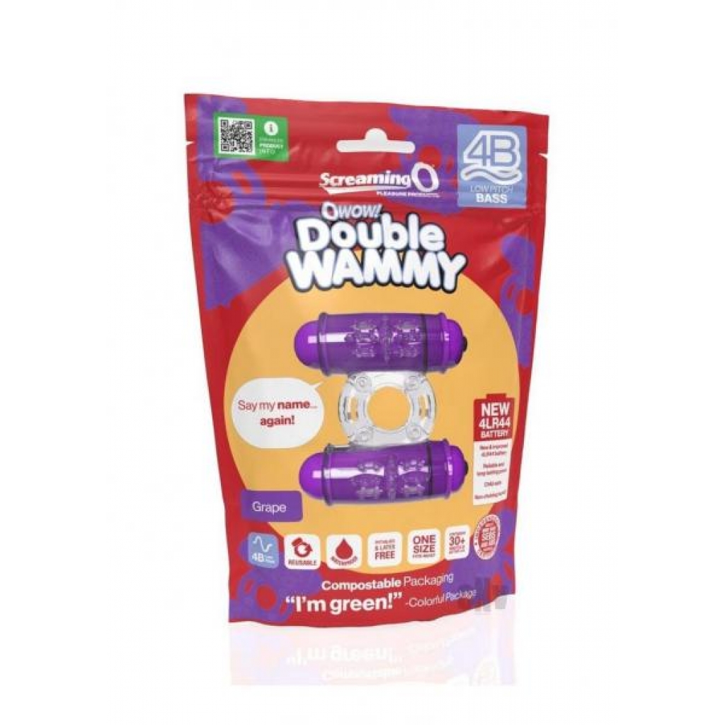 4b Double Wammy Grape Purple Vibrating Ring