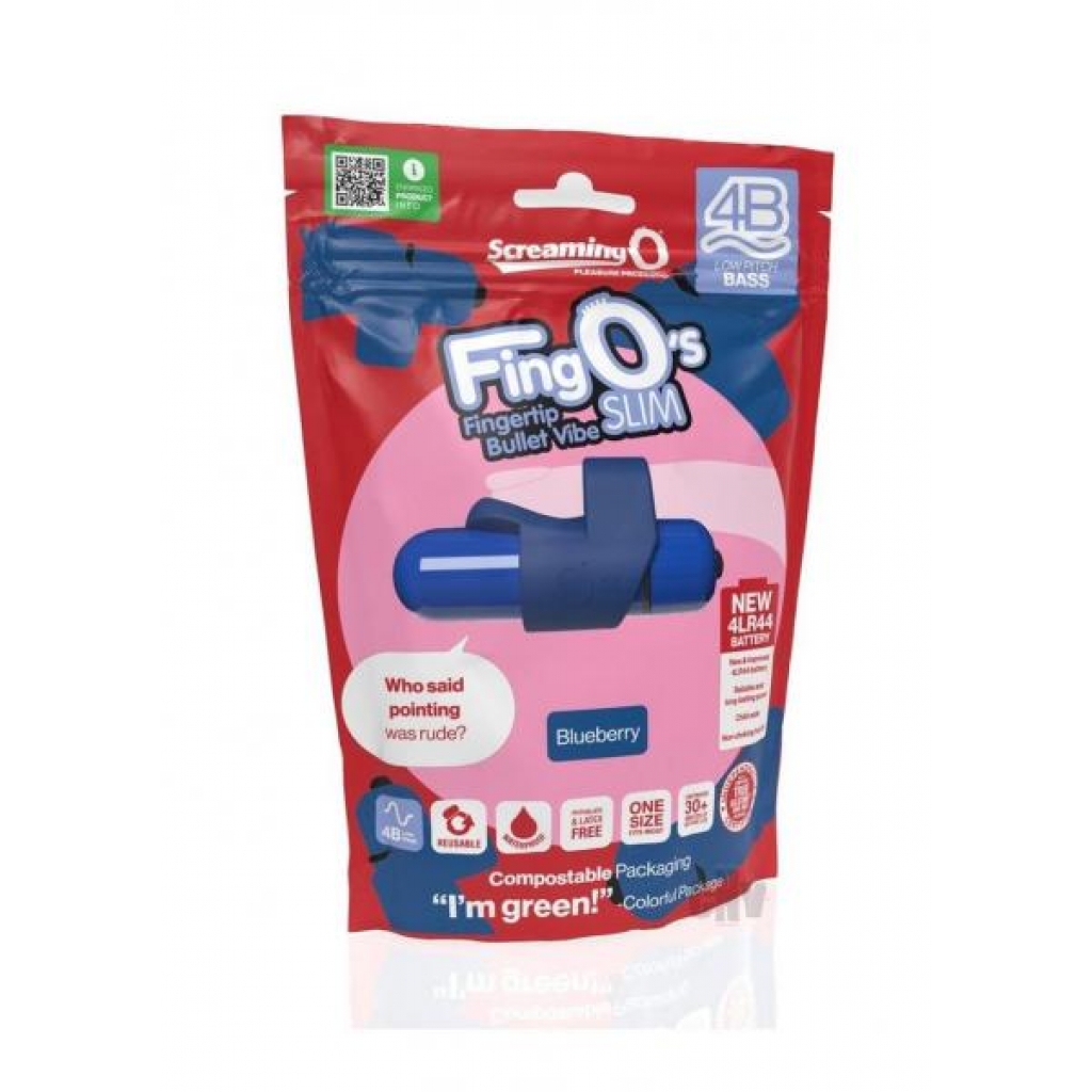 Fingo Slim Finger Vibrator - Blueberry