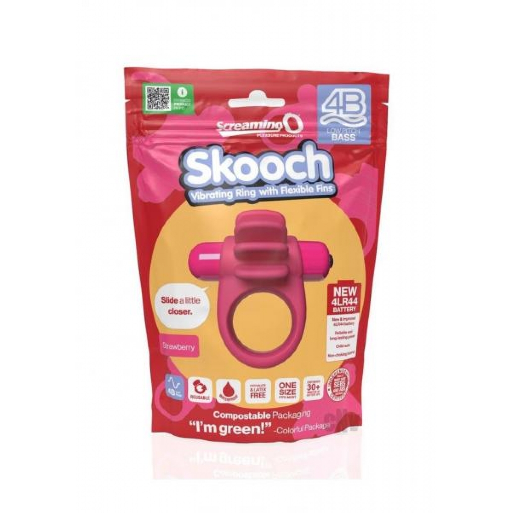 4B Skooch Strawberry Red Vibrating Cock Ring