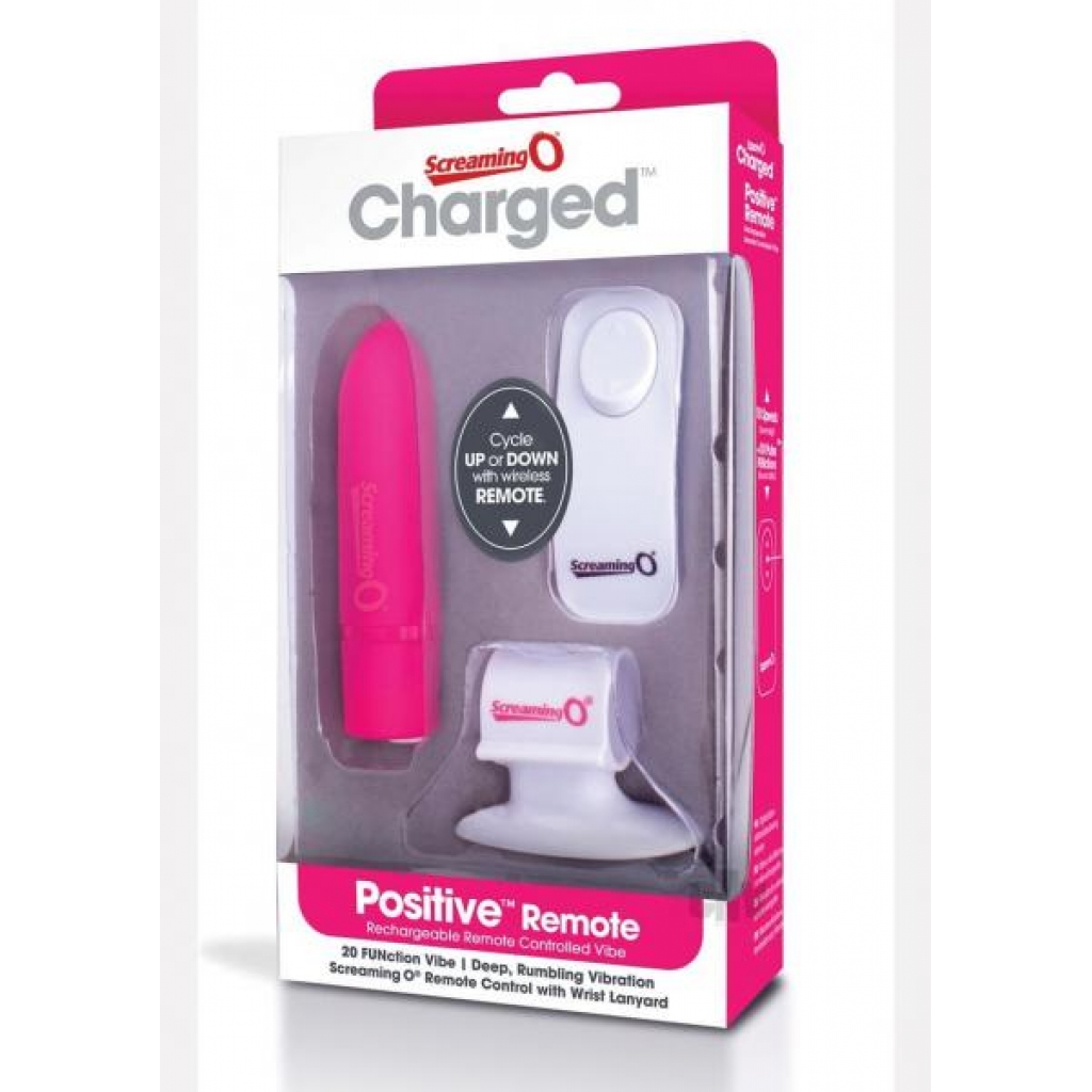 Charged Positive Remote Control Strawberry Pink Vibrator