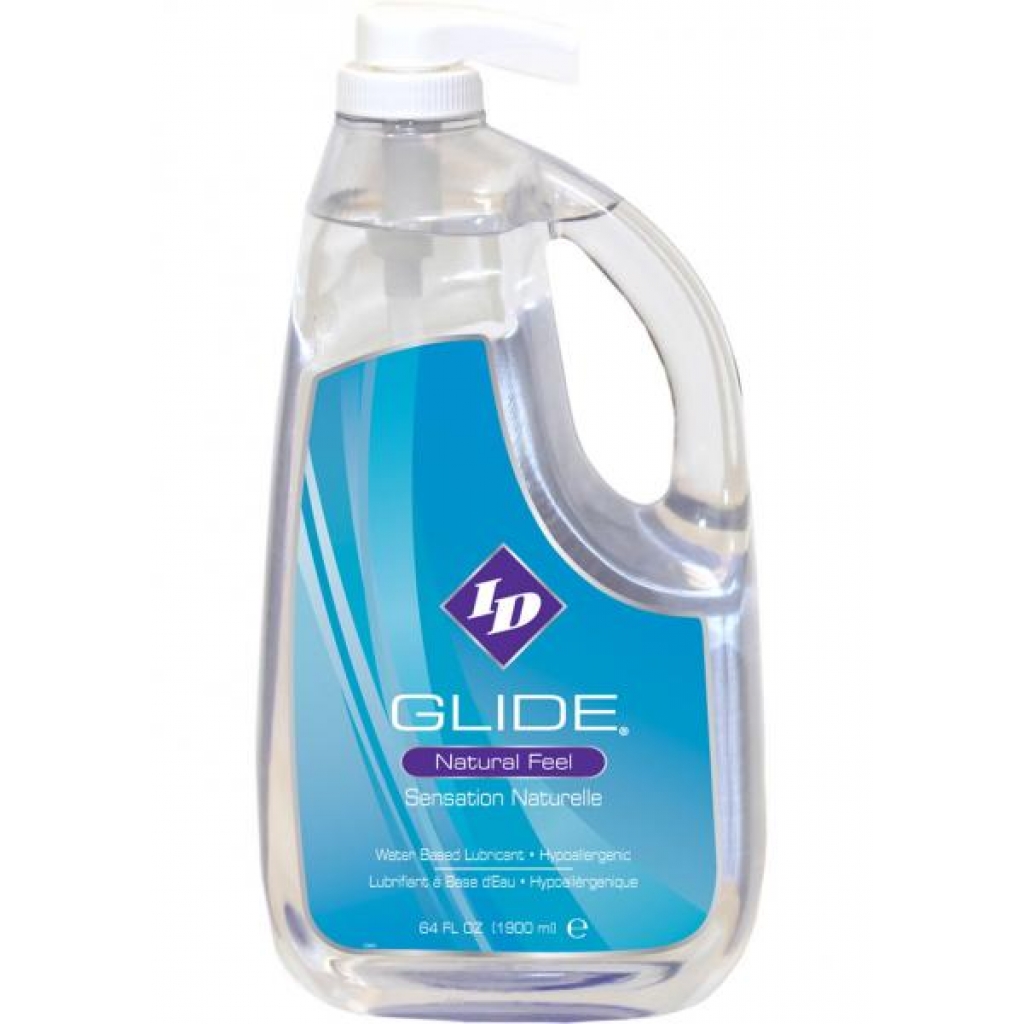 ID Glide Natural Feel Water-Based Lubricant - 64 Ounce Pump