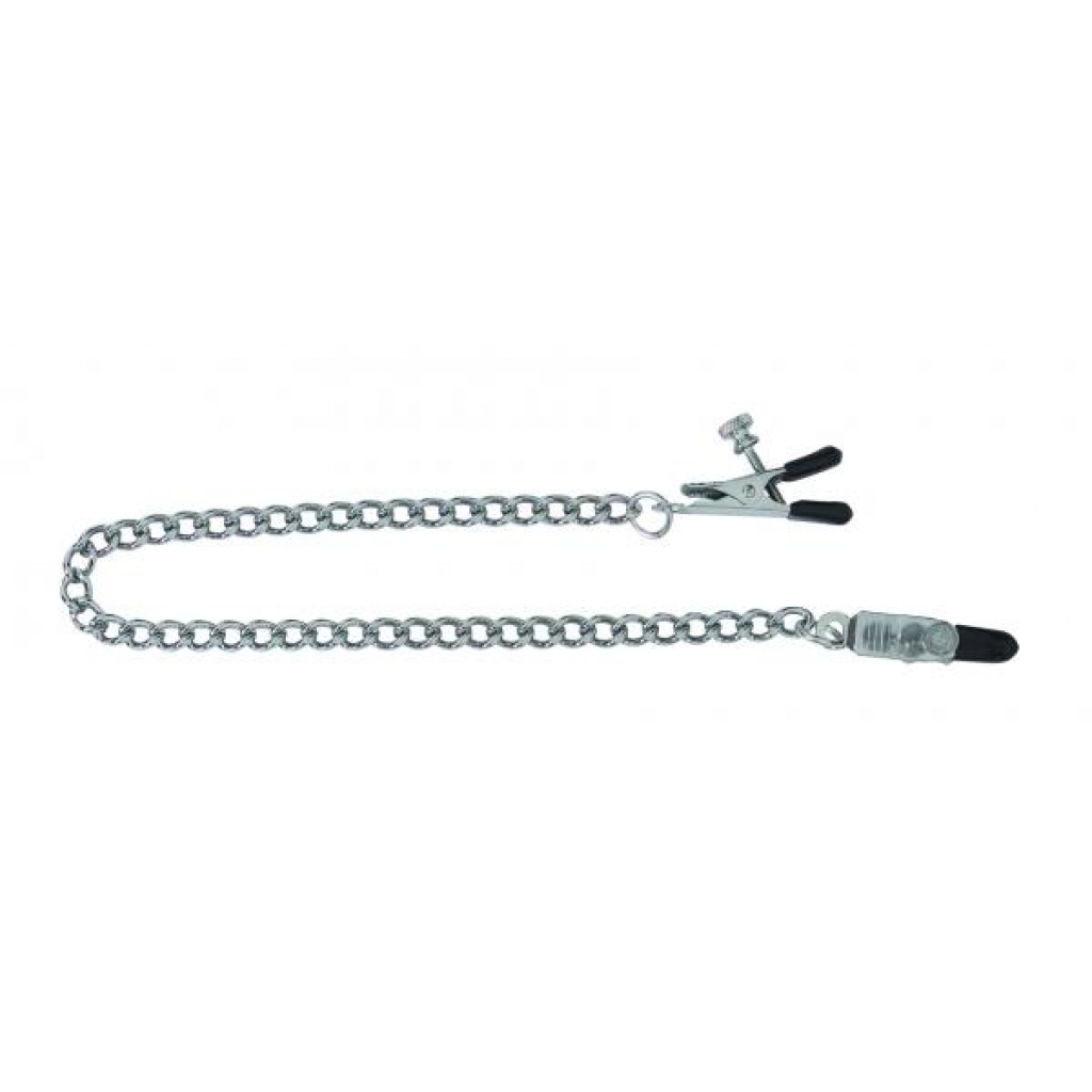 Adjustable Nipple Clamps with Curbed Chain - Silver