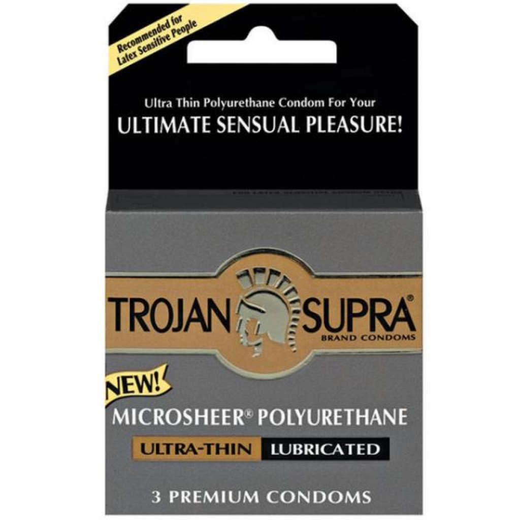 Trojan Supra Microsheer Polyurethane Condoms - 3 Pack