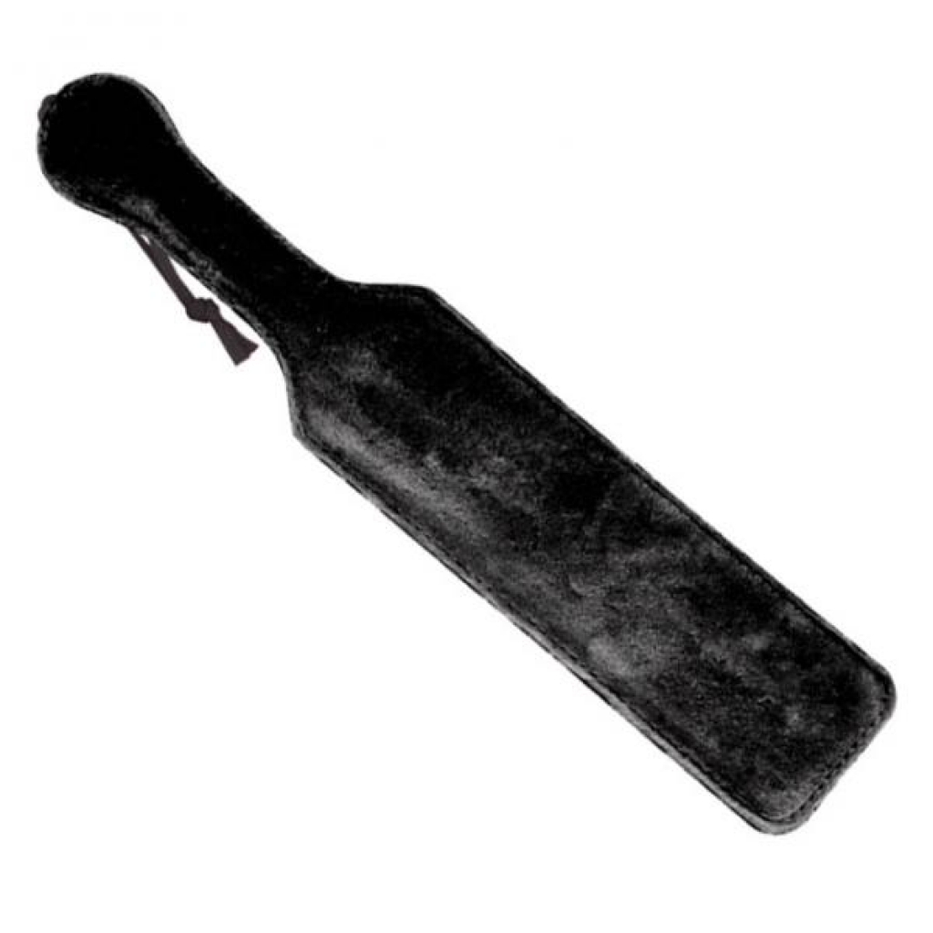 Leather Paddle with Plush Black Fur