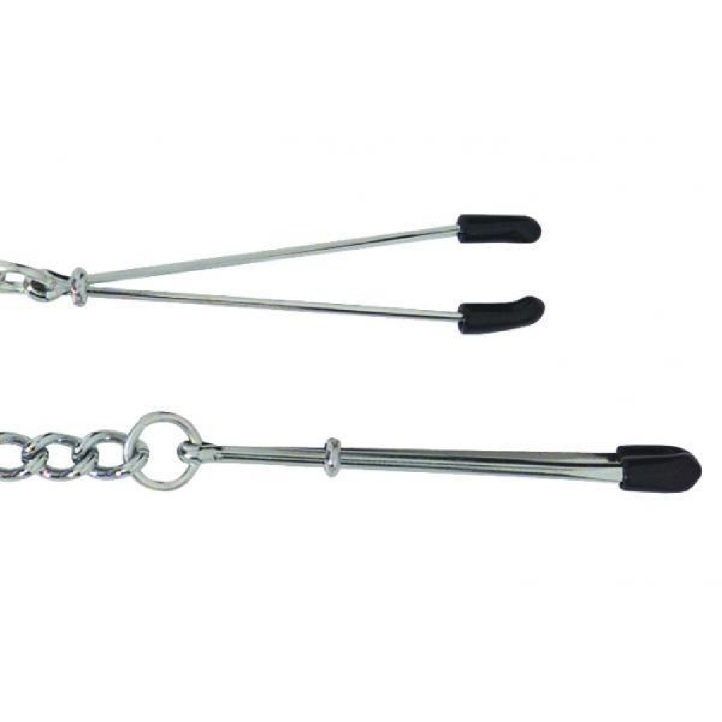 Adjustable Tweezer Clamps with Link Chain - Silver