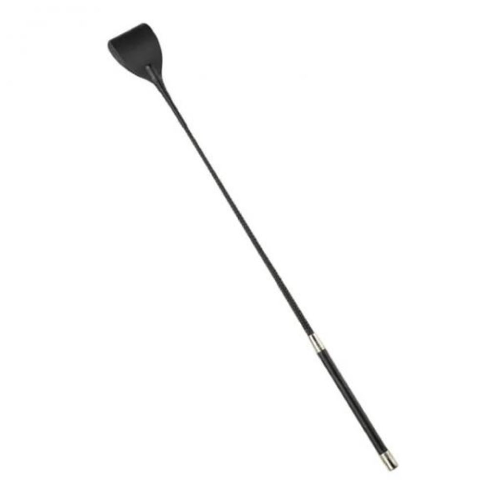 Black Leather Riding Crop - 27.5 Inches