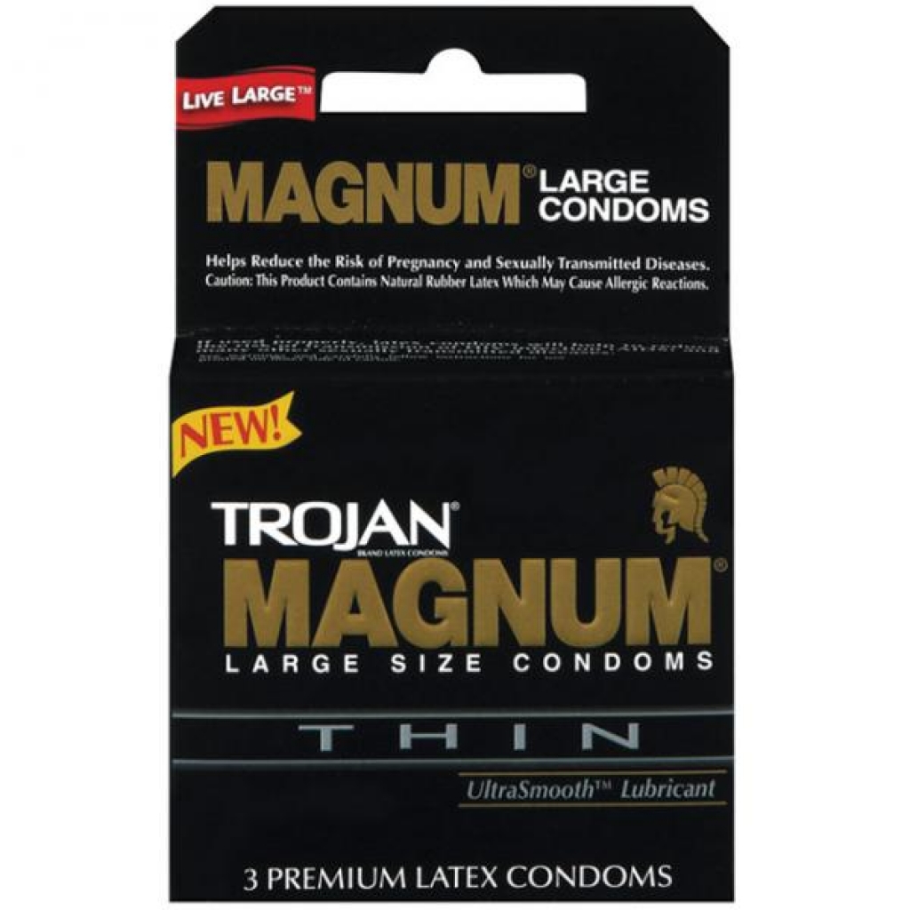 Trojan Magnum Thin Large Size Condoms with Ultrasmooth Lubricant