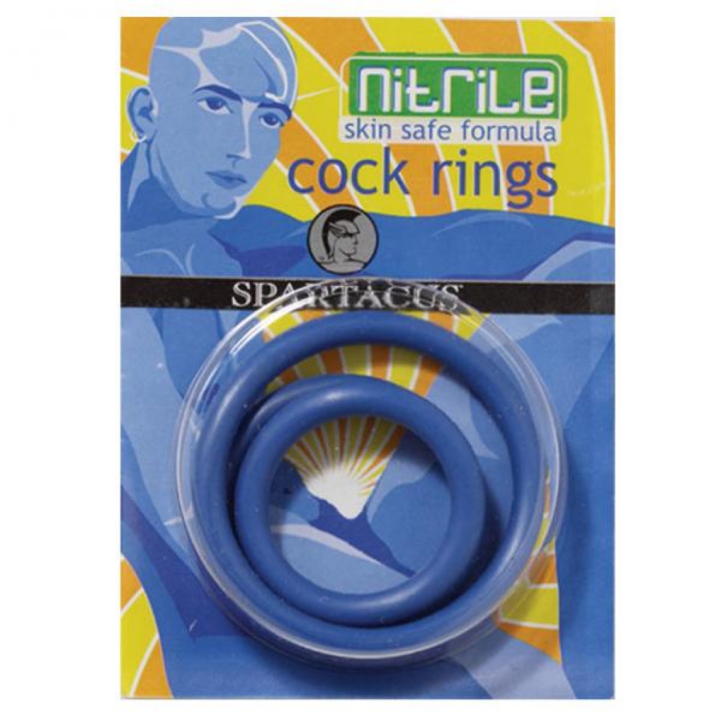 Nitrile Cock Ring Set - Blue