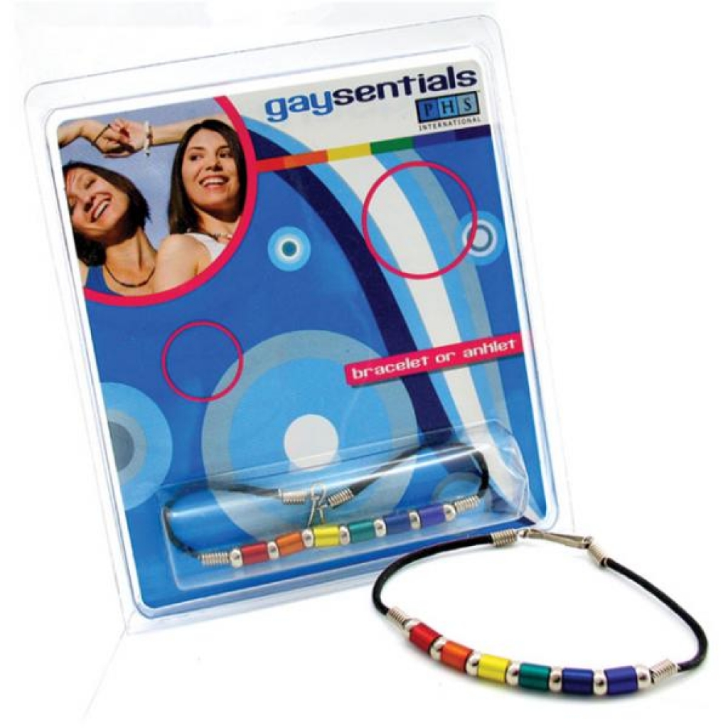 Vibrant Gaysentials Rainbow Aluminum Tube Bracelet - 8 inches