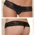 Crotchless Lace Boyshorts - Black M/L