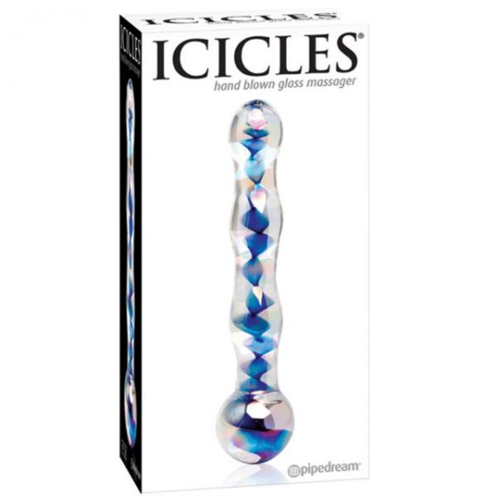 Icicles No. 8 - Elegant Glass Massager - Blue