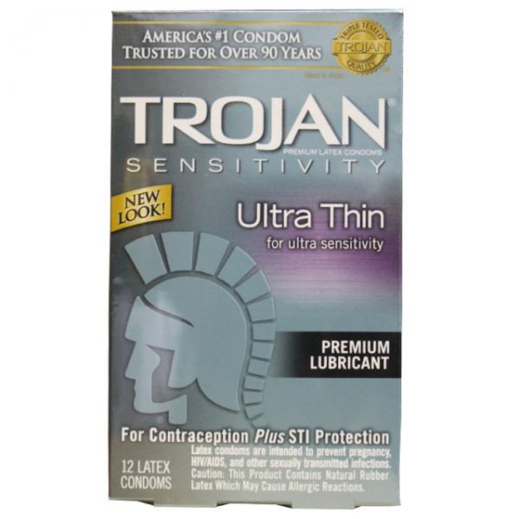 Trojan Sensitivity Ultra Thin Latex Condoms 12 Pack Clear