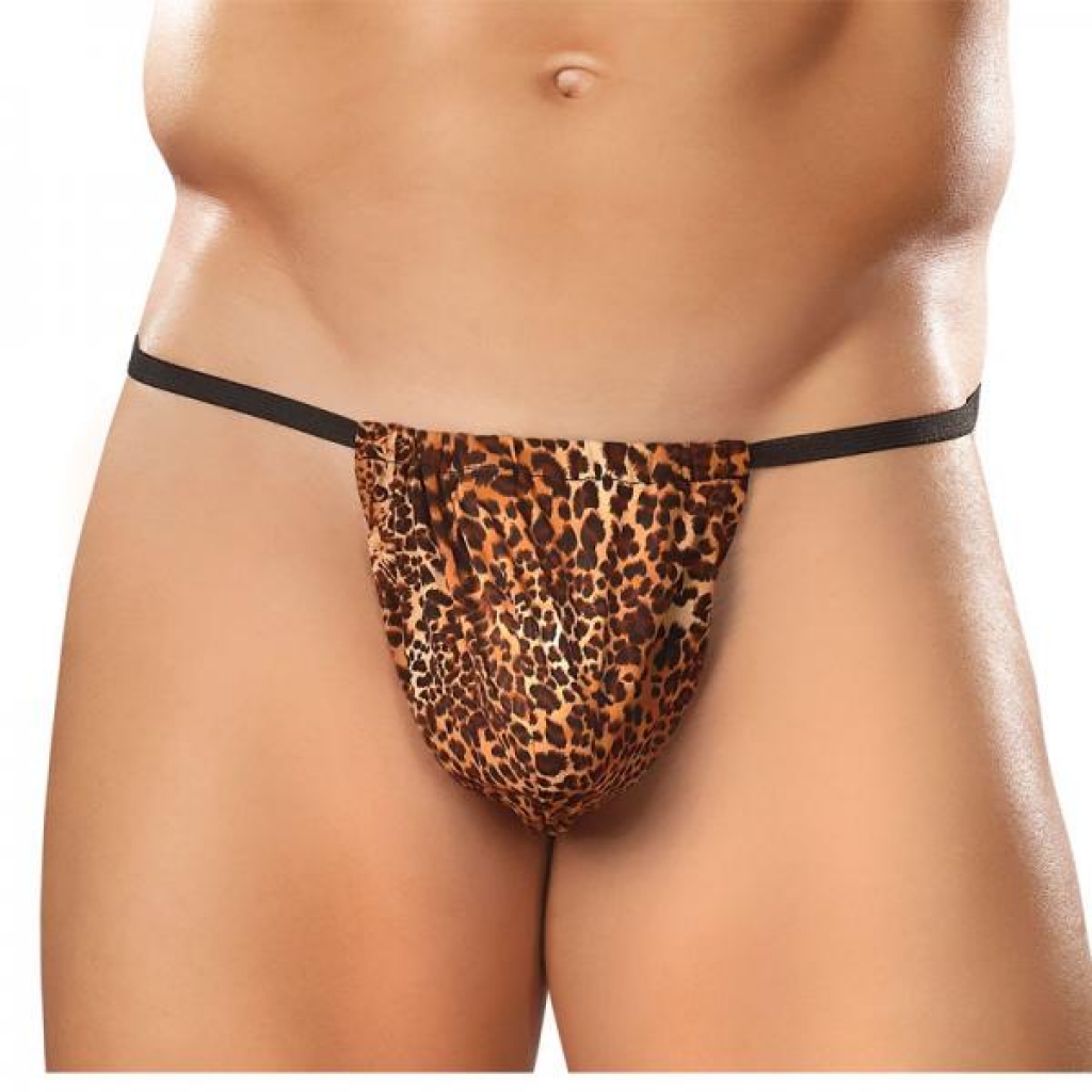 Male Power Animal Posing Strap - Brown Leopard