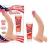 All American Whoppers 8 inches Curved Dong, Balls Beige