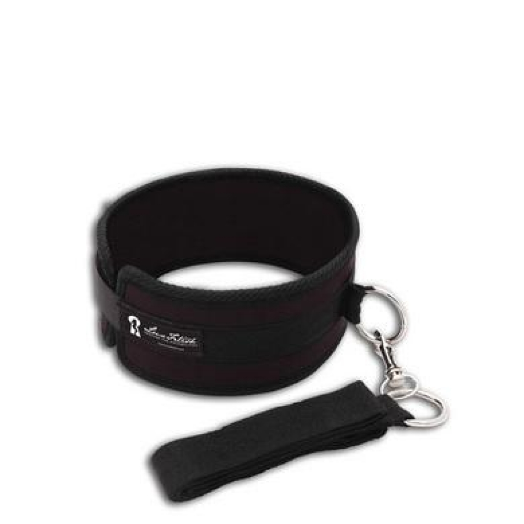 Lux Fetish Premium Leather Collar and Leash Set - Black