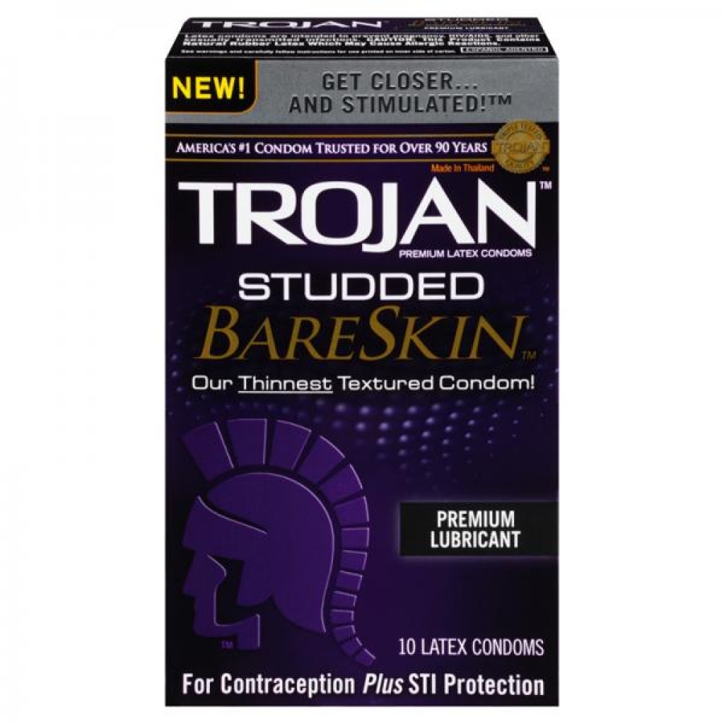 Trojan Studded Bareskin Condoms - 10 Pack