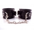 Rouge Padded Leather Wrist Cuffs - Black