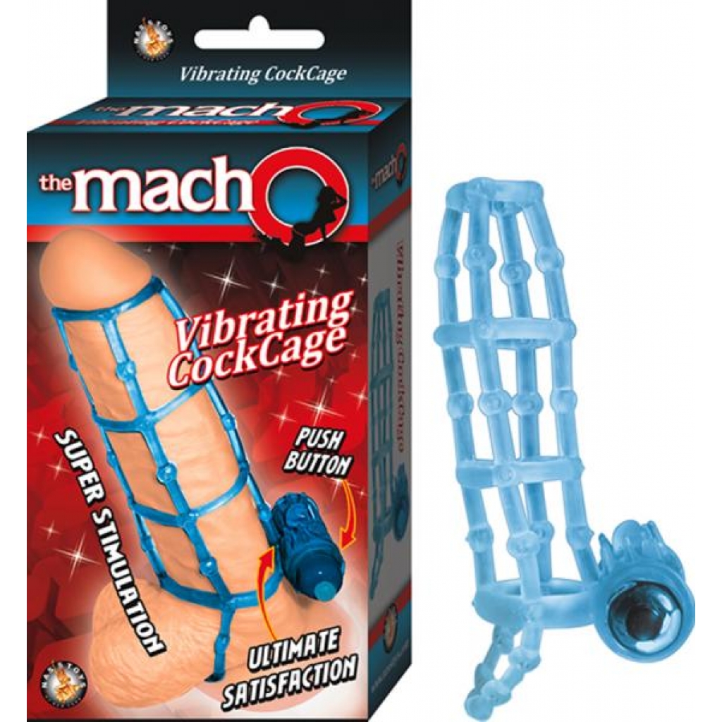 The Macho Vibrating Cockcage - Waterproof Blue