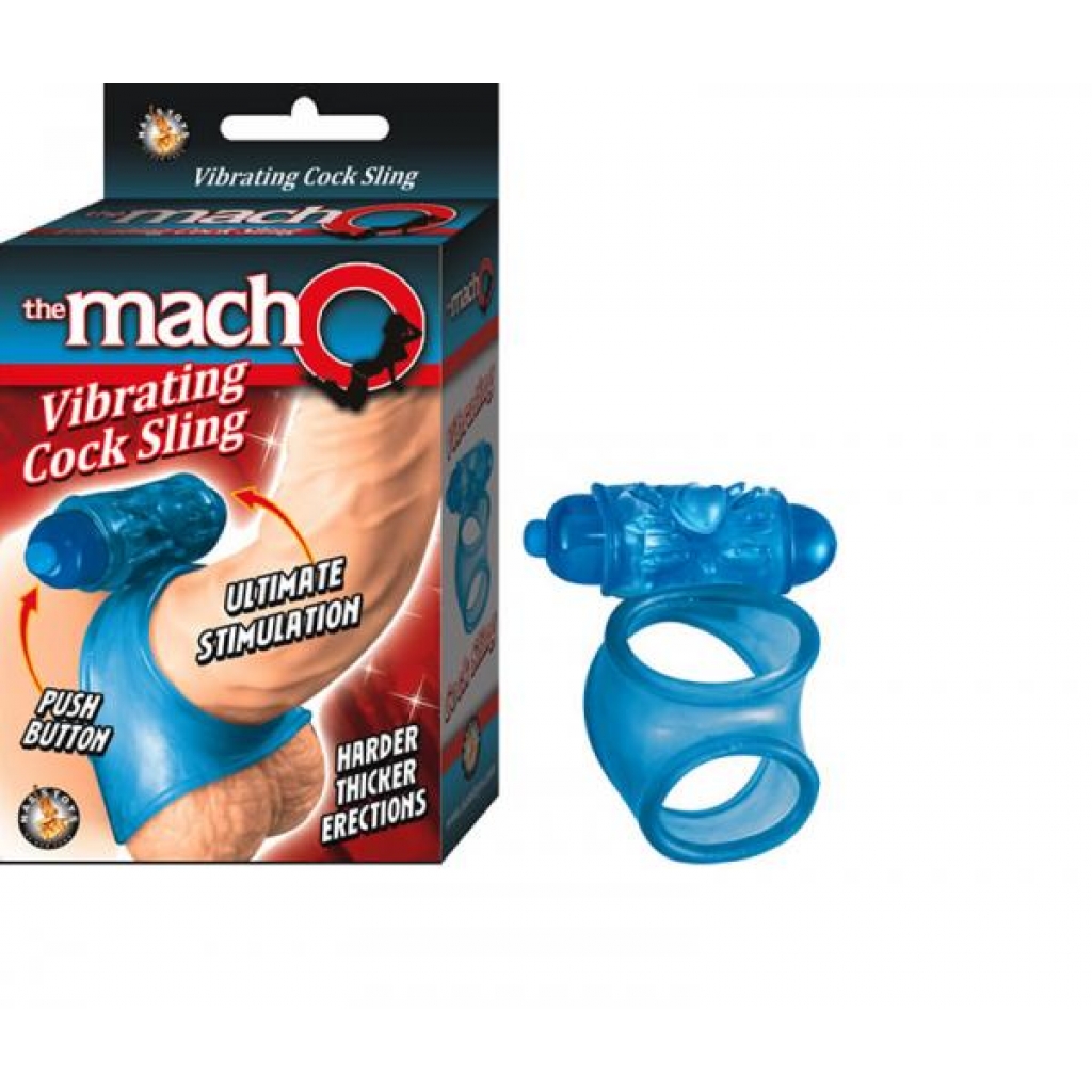 The Macho Vibrating Cocksling - Waterproof Blue