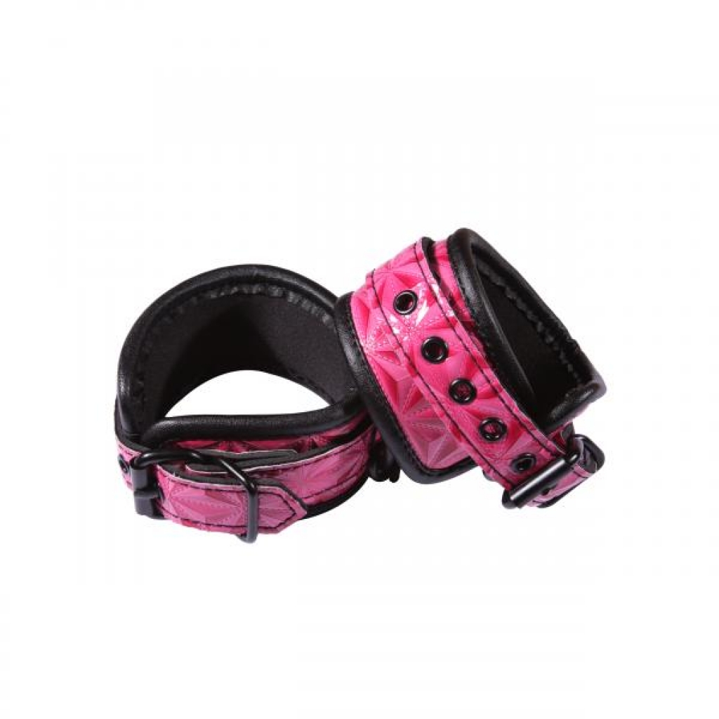 Sinful Wrist Cuffs - Stylish Restraint Accessory in Pink