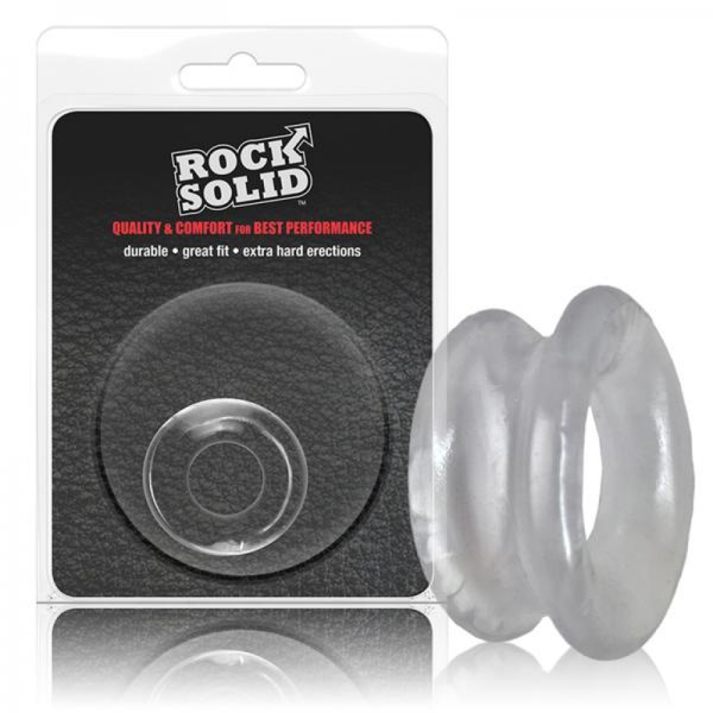 Stretchy Clear Convex Cock Ring in Clamshell Packaging