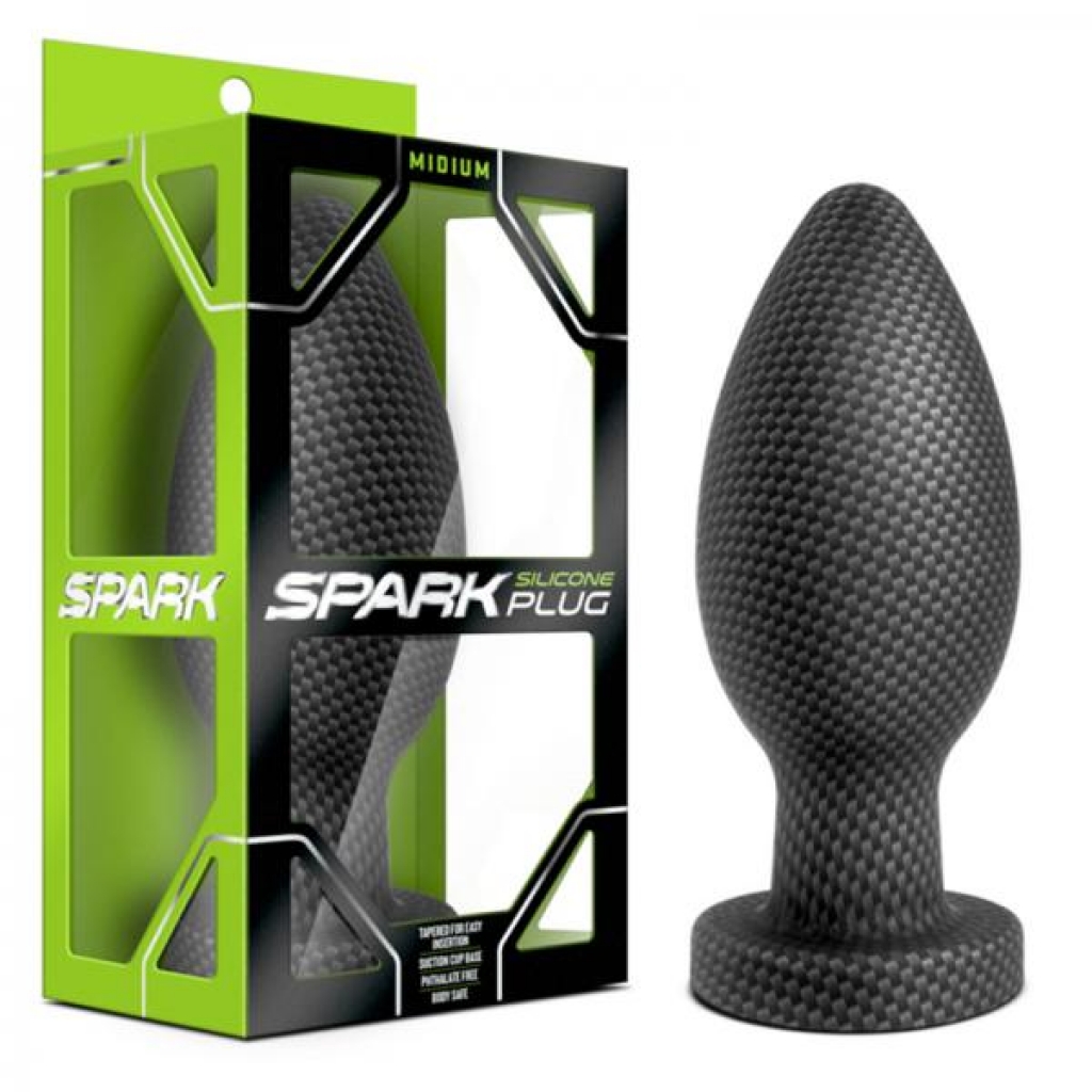 Spark Silicone Plug - Medium - Carbon Fiber Black