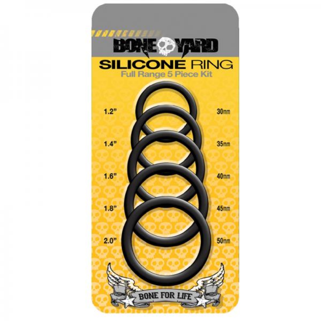 Boneyard Silicone Ring 5 Pcs Kit - Black