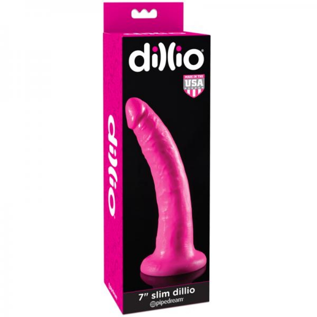 Dillio 7-Inch Slim Dildo - Pink