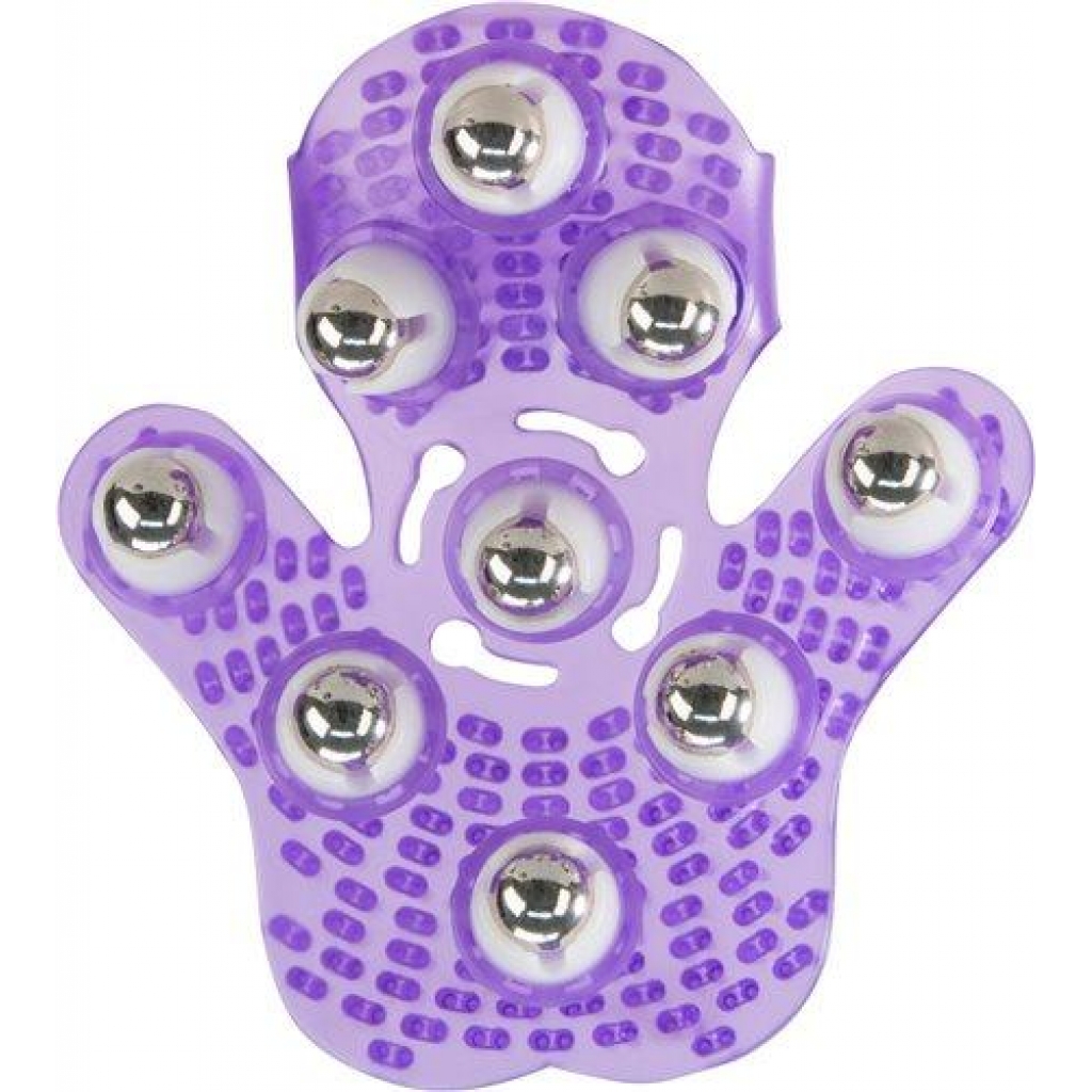 Versatile Roller Balls Massager - Purple Massage Glove