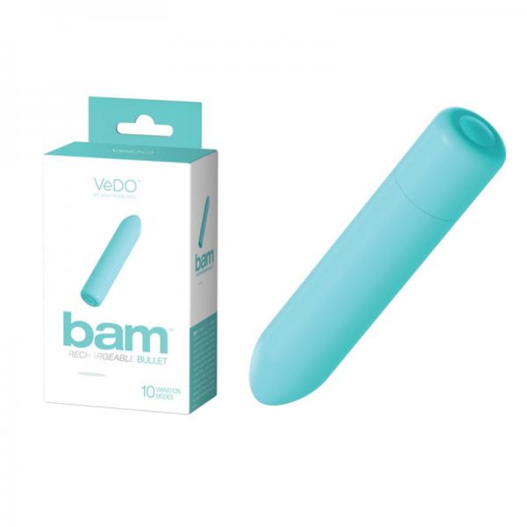 Vedo Bam Rechargeable Bullet - Tease Me Turquoise Blue