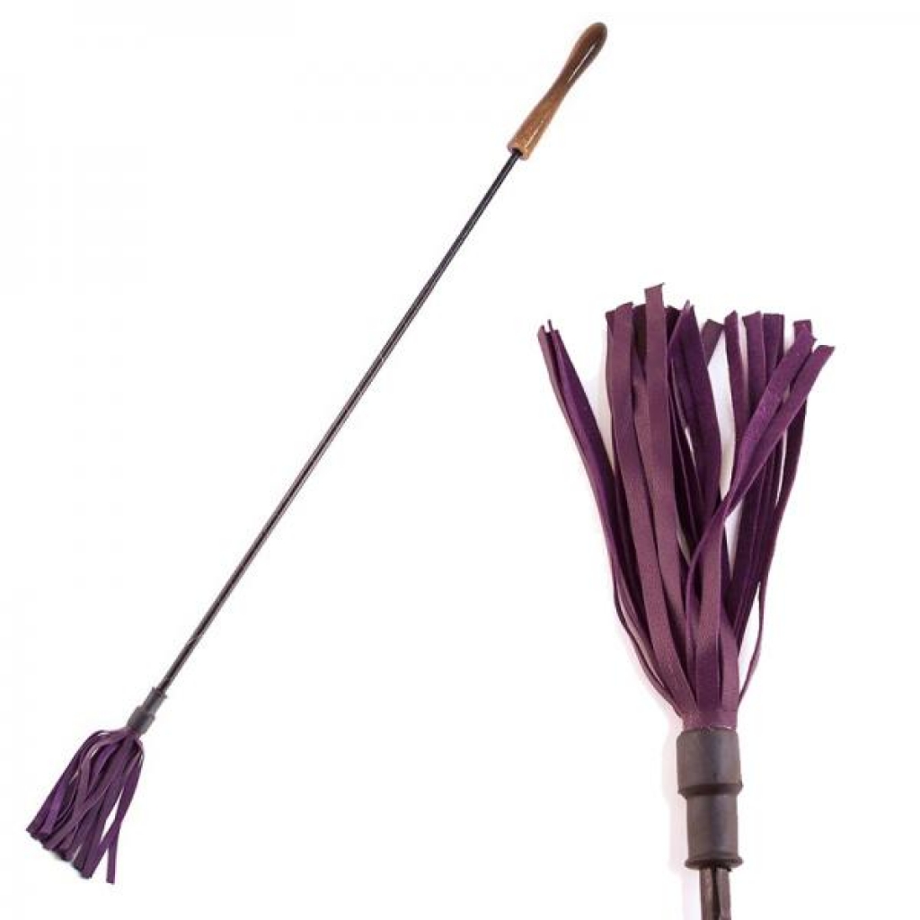 Rouge Riding Crop with Rounded Wooden Handle - Purple