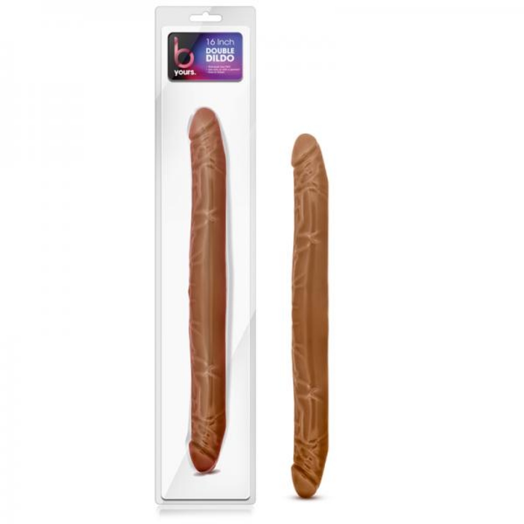 B Yours 16in Double Dildo - Latin Tan