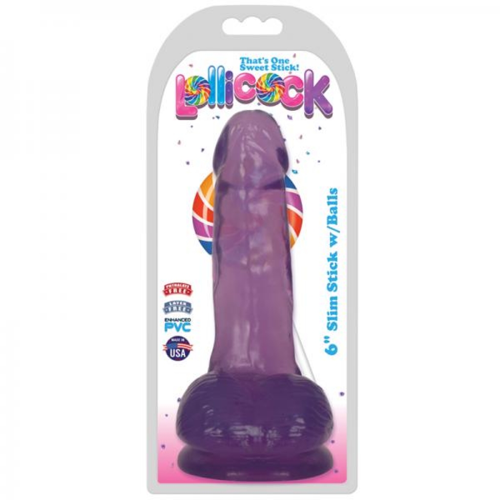 Lollicock Slim Stick with Balls - Grape Ice Purple