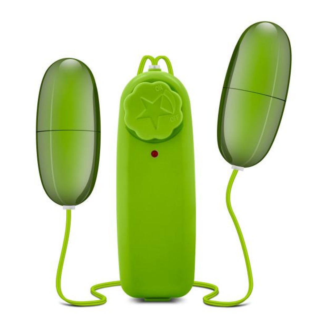 Double Pop Eggs - Vibrating Pleasure in Lime Green